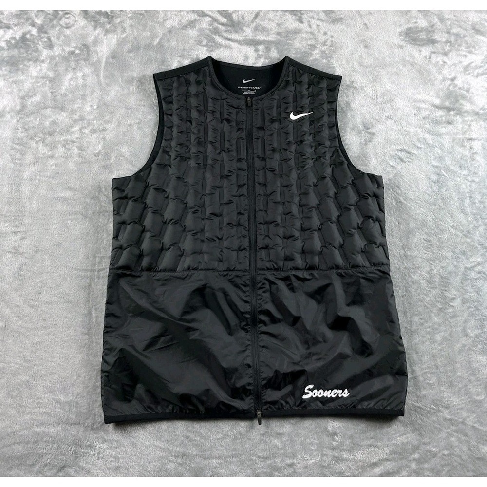 Oklahoma Sooners Nike Vest Men Medium Black Repel Down Thermal Fit ADV Golf